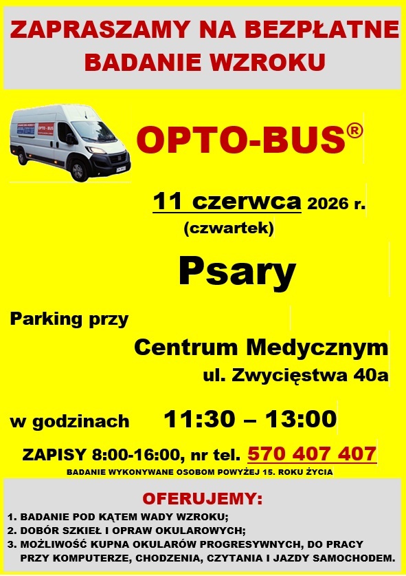 ZAPRASZAMY NA BEZPŁATNE BADANIE WZROKU